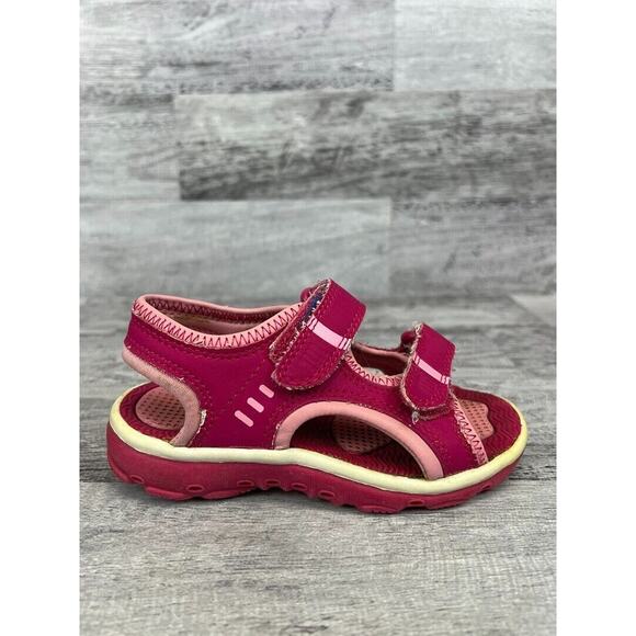 Lands End Girls Pink Sandals Size 9M with Adjustable Velcro Straps - Picture 7 of 8